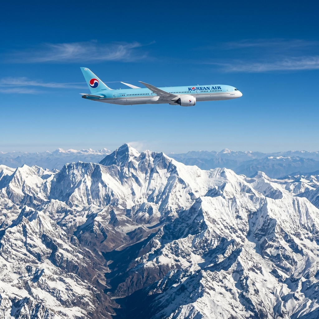 Flight from Korea to Nepal